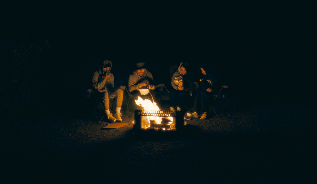 Watching the campfire in King's Canyon National Park