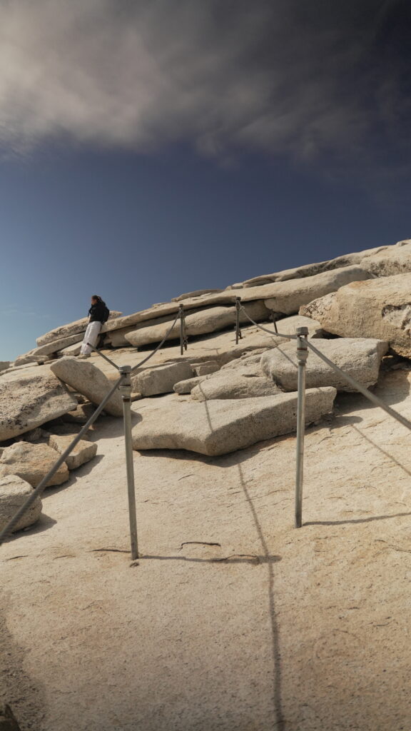 Top of the Half Dome cables on a sunny afternoon