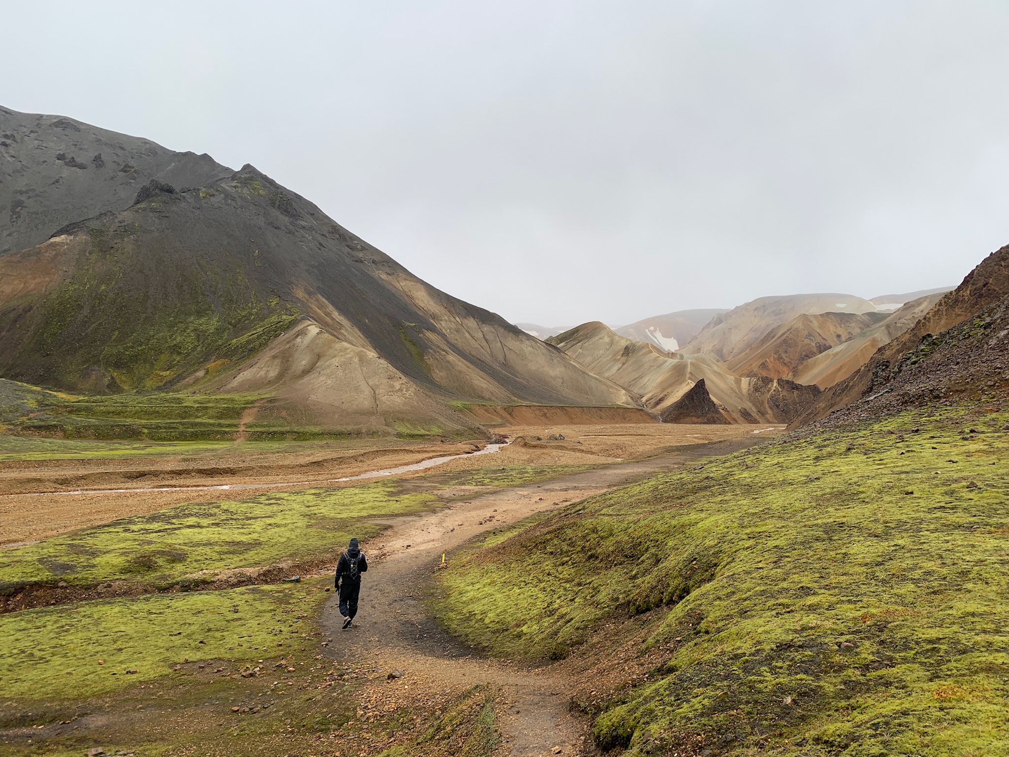 Walking through the valley at Landmannalaugar