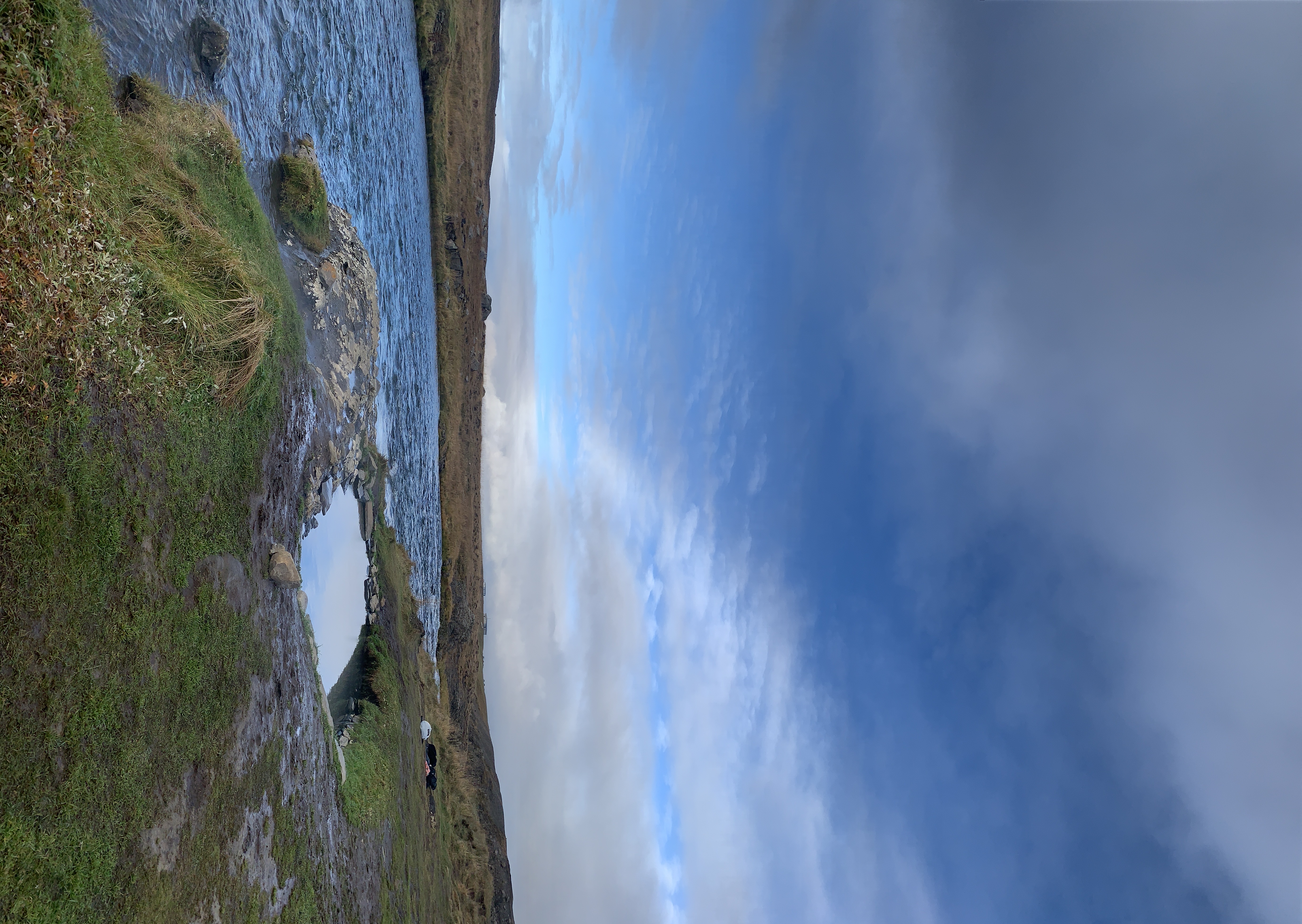 Sunny day at Fosslaug hot spring