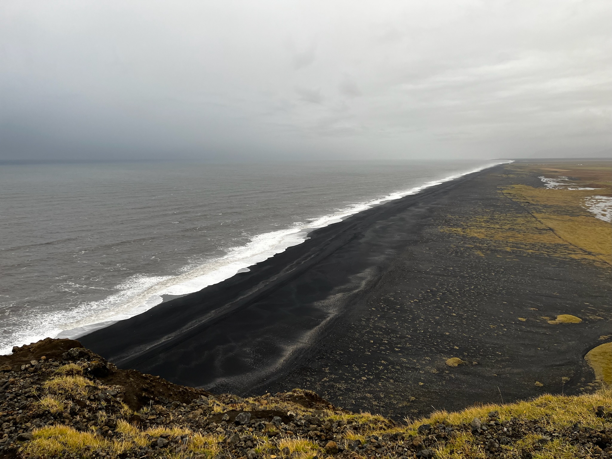 A view of the Endless Black Beach at Dyrhólaey