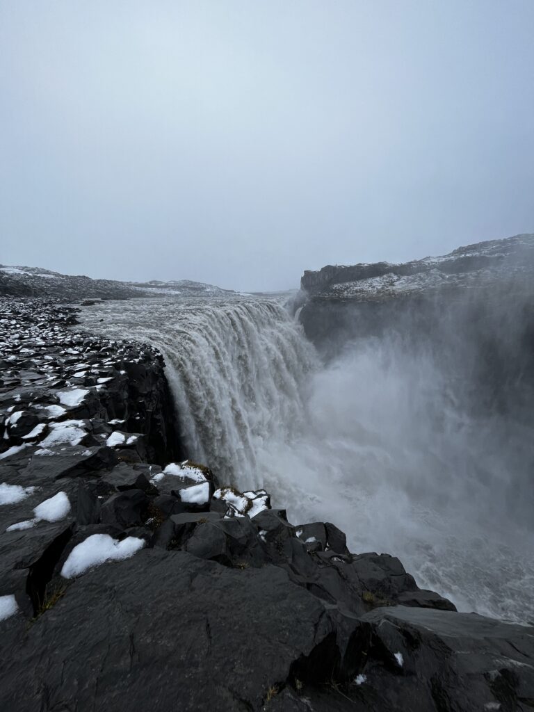 A landscape shot of Dettifoss in October